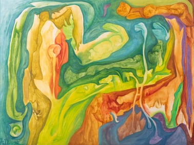 William Frederick Fett, Missouri, Michigan / Mexico (1918-2006), Sea Forms (Florida), 1979, oil on