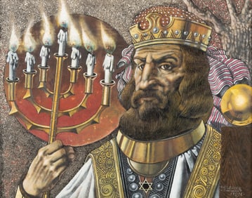 Siegfried Reinhardt, Missouri / Germany (1925-1984), King Solomon, 1974, oil on wood panel