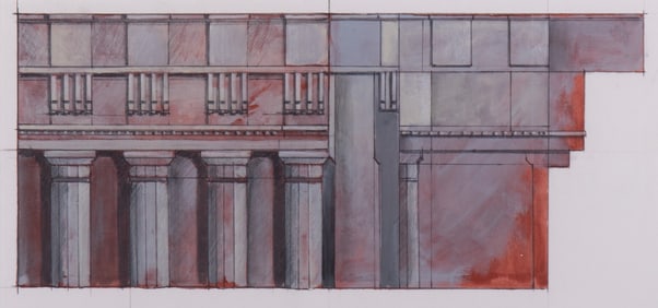 James M. Smith, St. Louis 20th/21st Centuries, Untitled Architectural Drawing, acrylic on paper