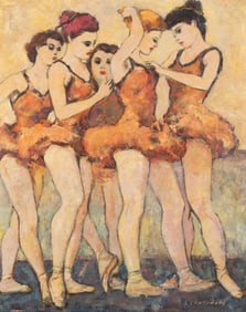 L. Cantonati, New York 20th Century, Folies Bergere, oil on board