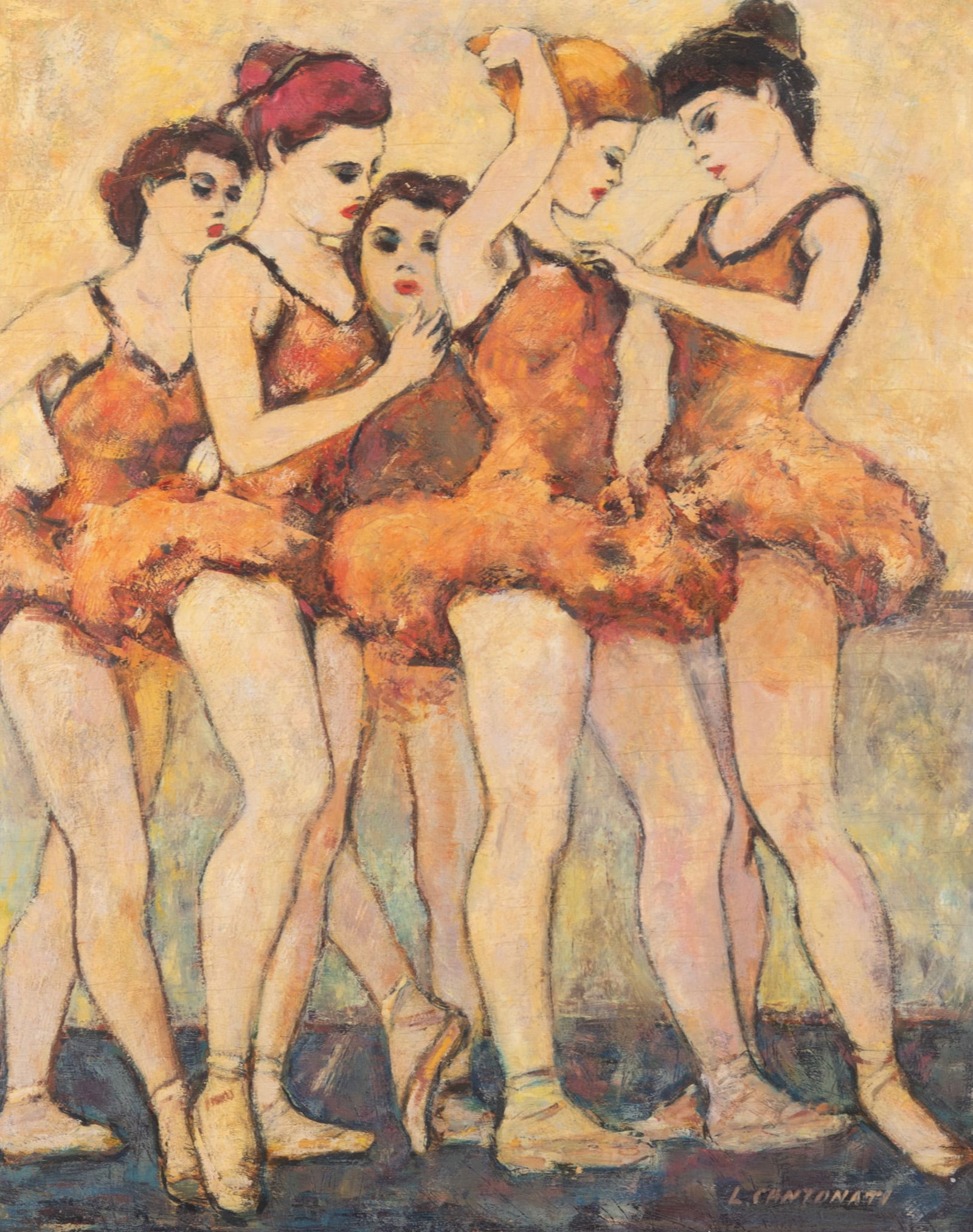 L. Cantonati, New York 20th Century, Folies Bergere, oil on board (1 of 4)