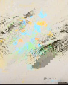 Beryl Botti, Italy 20th Century, Flowers in a Vase, oil on canvas