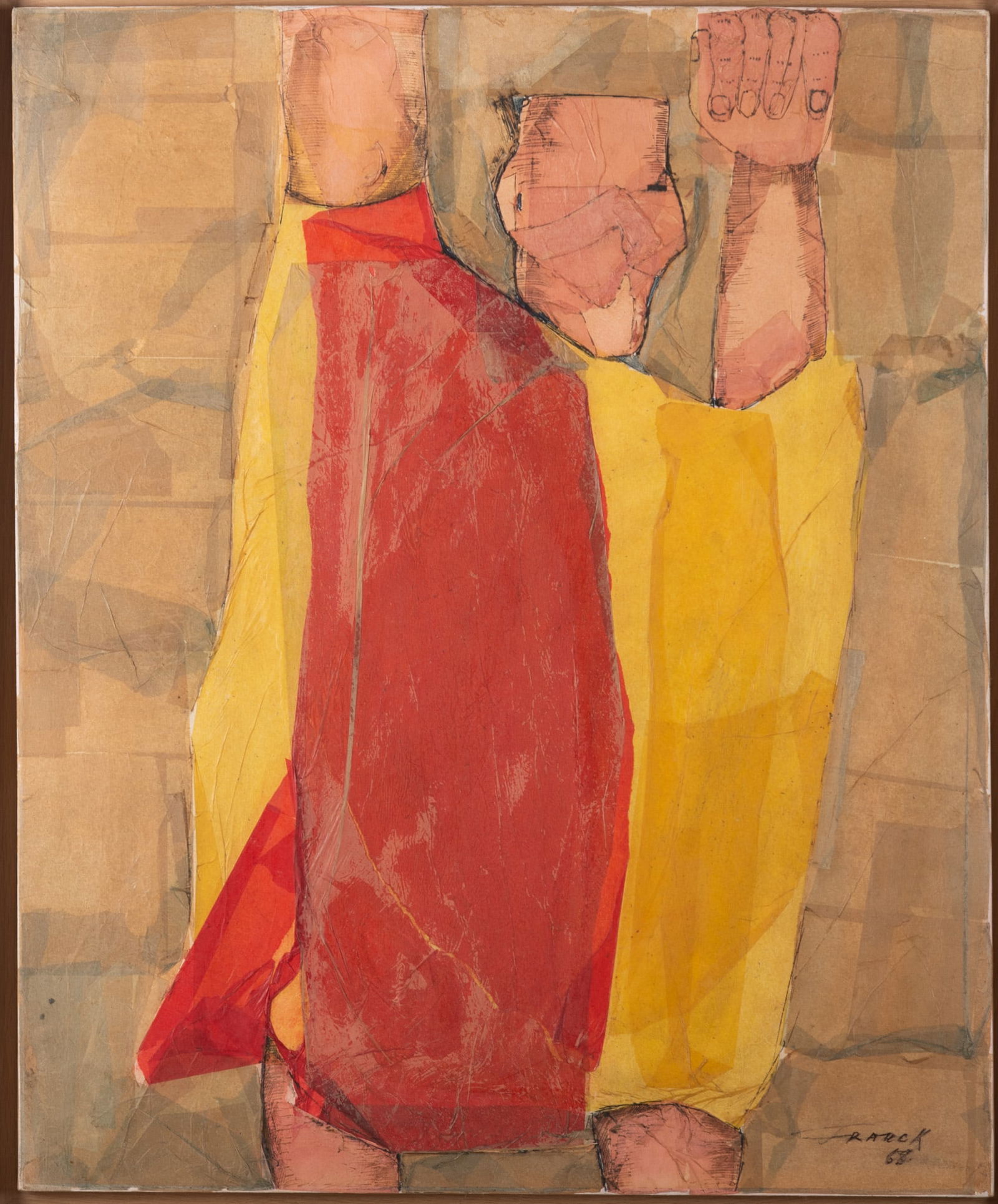 Paul Franck, Belgium (b. 1918), Le Tribun Jaune, 1968, collage (1 of 6)