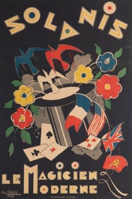 Georges Conde, French (1891-1980), Solanis le Magicien Moderne, 1945, color lithograph poster