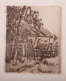 Paul Cezanne, French (1839-1906), Paysage ? Auvers, etching