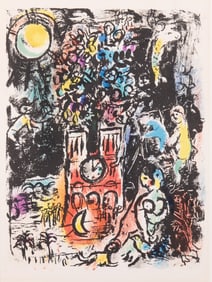 After Marc Chagall, French/Russian (1887-1985), Tree of Jesse - Notre Dame, Paris, color lithograph,