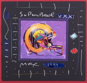 Peter Max, German/American (b. 1937), Super Bowl XXXI, 1997, mixed media