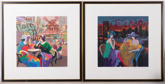 Isaac Maimon, Israeli (b. 1951), Women in Caf?s, four lithographs