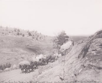 Laton Anton Huffman, Montana 1854-1931, Jerkline 12 on the Old Freight Road 1883, photogravure