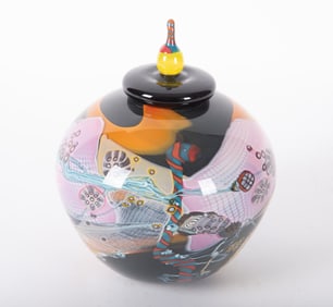 Wes Hunting Lidded Art Glass Vessel
