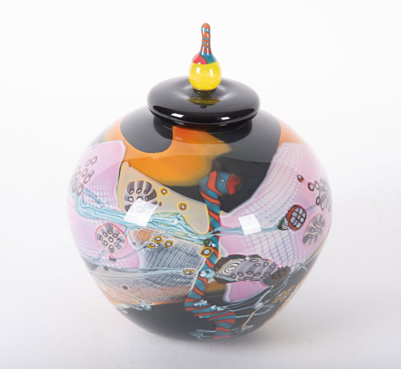 Wes Hunting Lidded Art Glass Vessel (1 of 3)