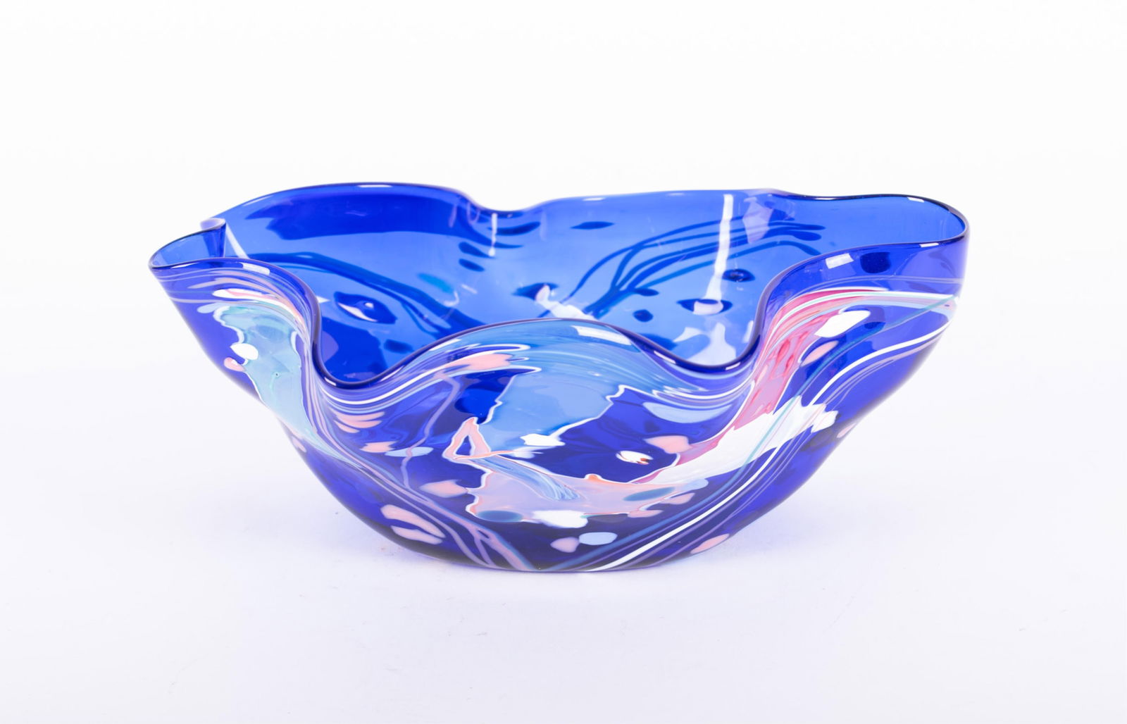 Art Glass Oblong Bowl Signed Nelson 1993 (1 of 3)