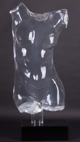 Mid-Century Modern Lucite Sculpture of a Female Torso
