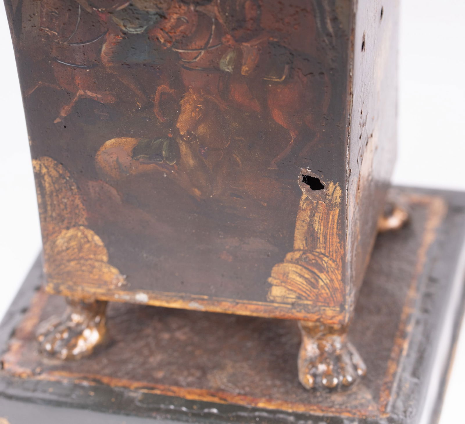 A Pair of Antique French Neo-Classical Painted Tole Mantel Urns - 4