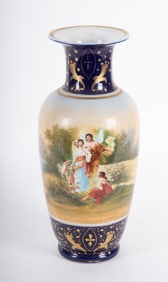 Large Hand Painted Royal Vienna Vase