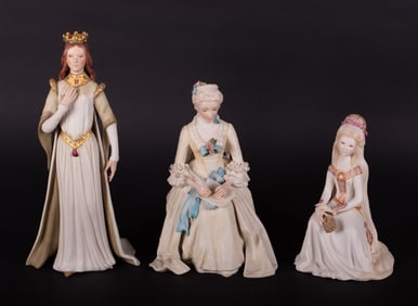 Three Cybis Porcelain Figures, Queen Esther, Abigail Adams and Rapunzel