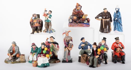 Assortment of 14 Royal Doulton Figures including The Jester and The Puppetmaker