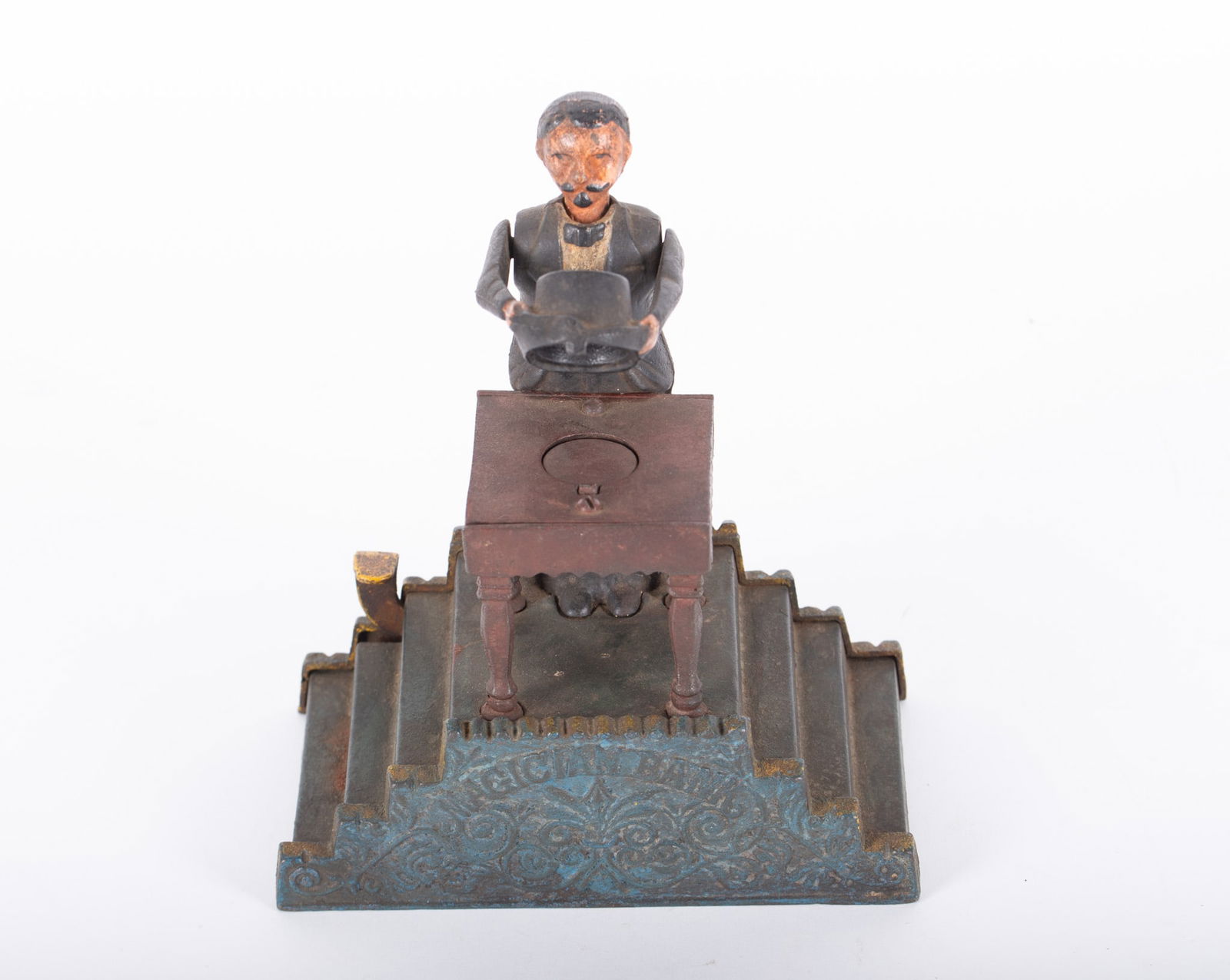 Cast Iron Magician Mechanical Coin Bank, Circa 1900's (1 of 4)