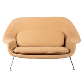 Vintage Eero Saarinen for Knoll "Fit for Two" Womb Settee, Designed in 1948, Manufactured in 1948