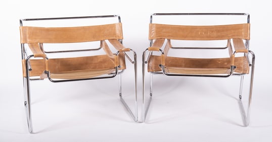 Pair of Mid-Century Modern Wassily Chairs Attr. to Marcel Breuer
