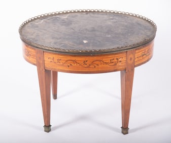 Antique French Marble Top Tea Table