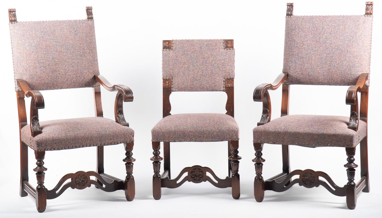 Renaissance Style Dining Chairs Set of Eight (1 of 4)
