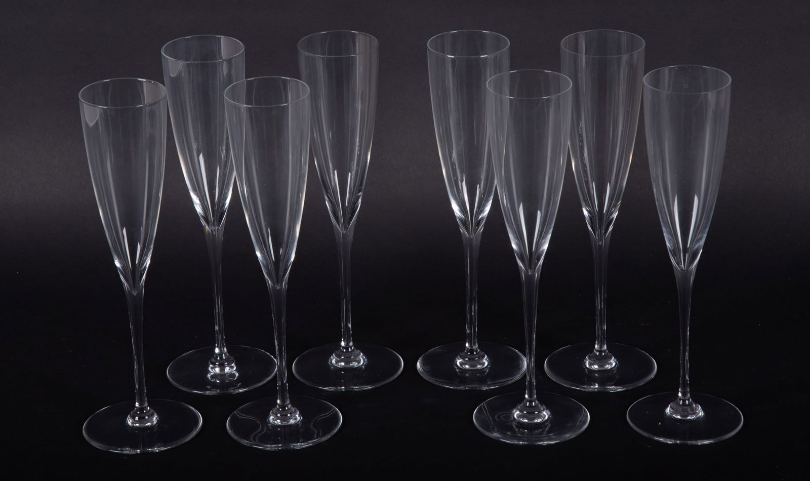 Set of Eight Baccarat Crystal Champagne Flutes (1 of 3)