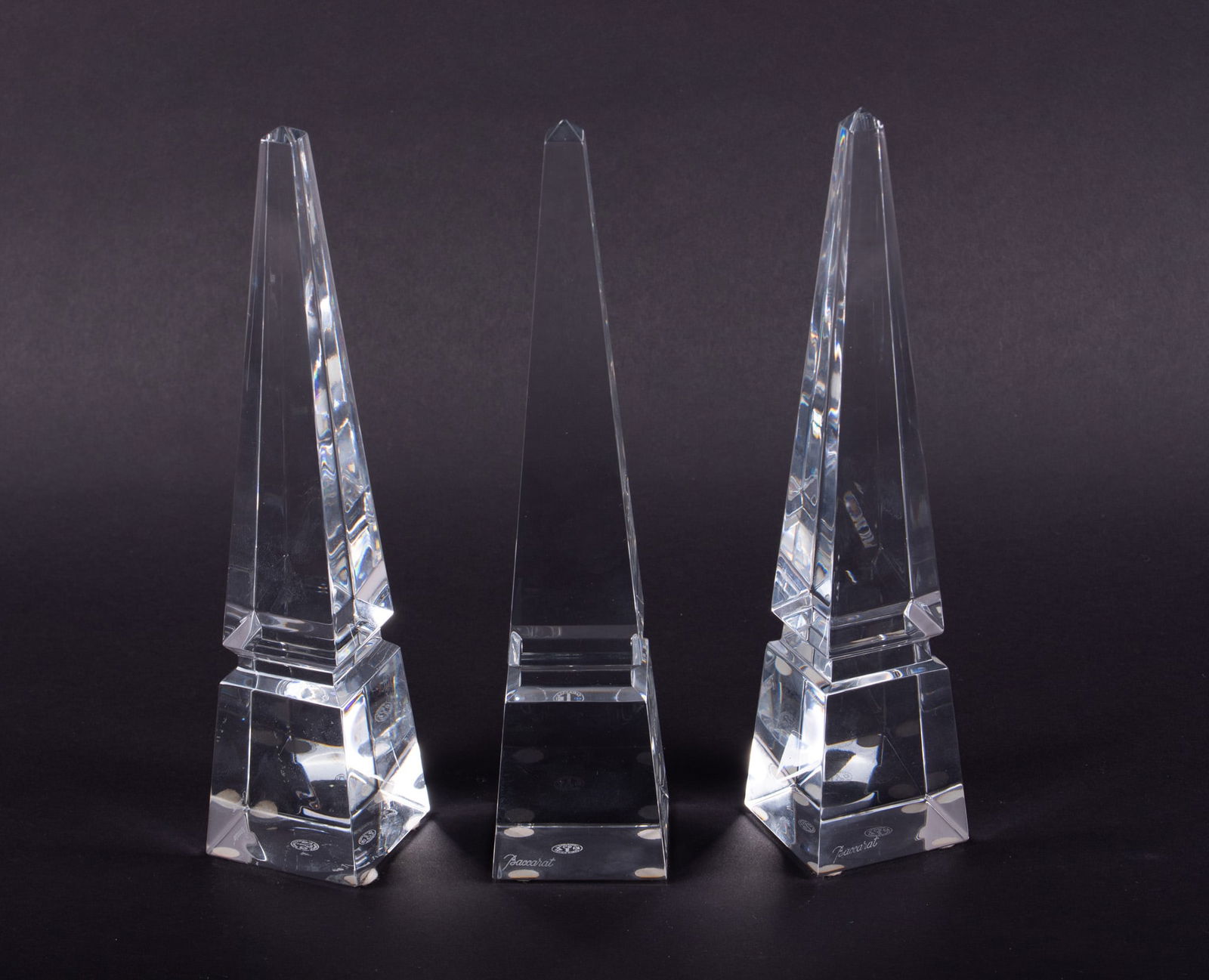 Three Baccarat Crystal Obelisks (1 of 3)