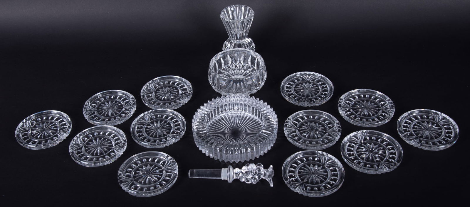 Large Lot of Crystal Pieces Including a Set of Waterford Coasters (1 of 4)