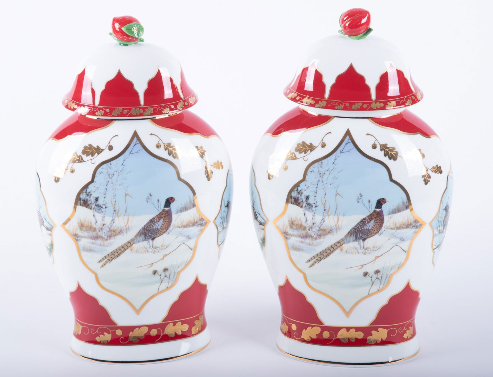 A Pair of Lynn Chase Porcelain Covered Urns (1 of 4)