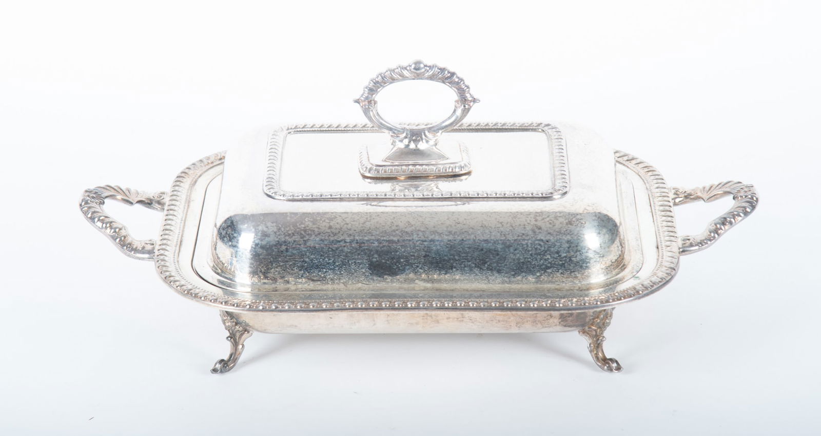 A Sheffield Plated Silver Handled Hot Vegetable Serving Dish (1 of 3)