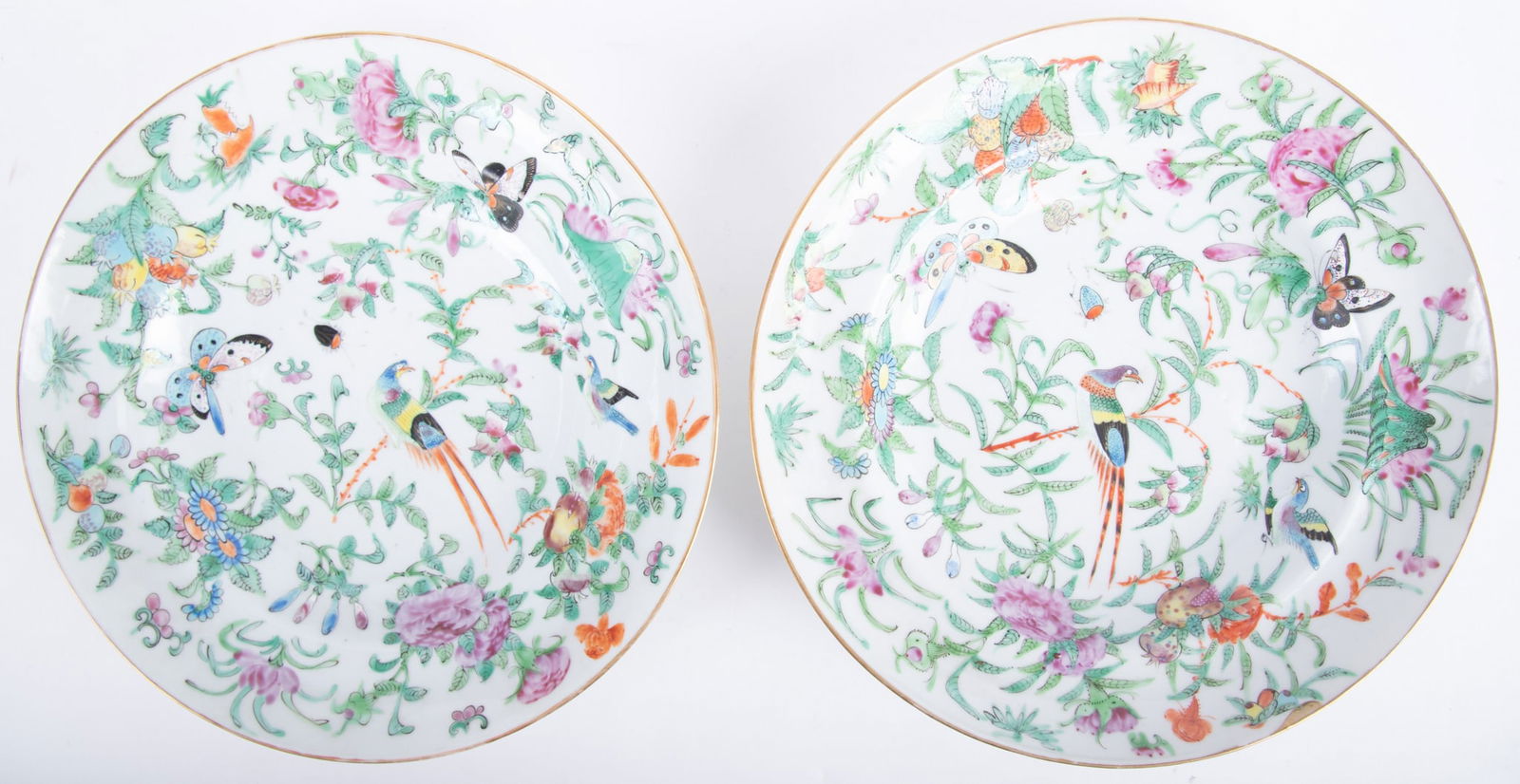 A Near Pair of Chinese Export Deep-Well Plates (1 of 4)