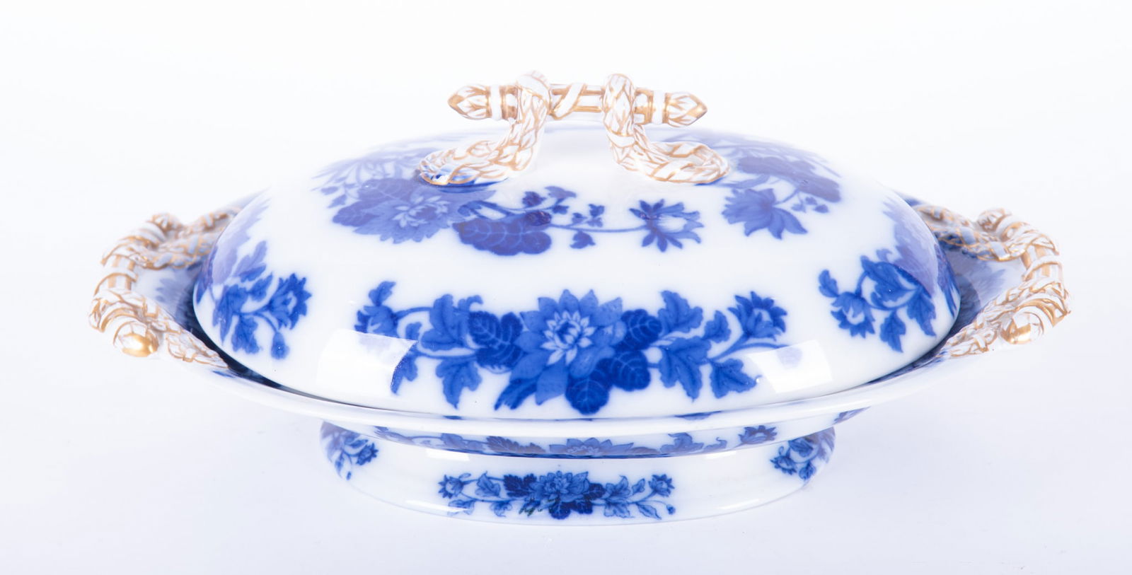 A Rare Flow Blue Covered Dish, Yedo by Ashworth Brothers (1 of 5)
