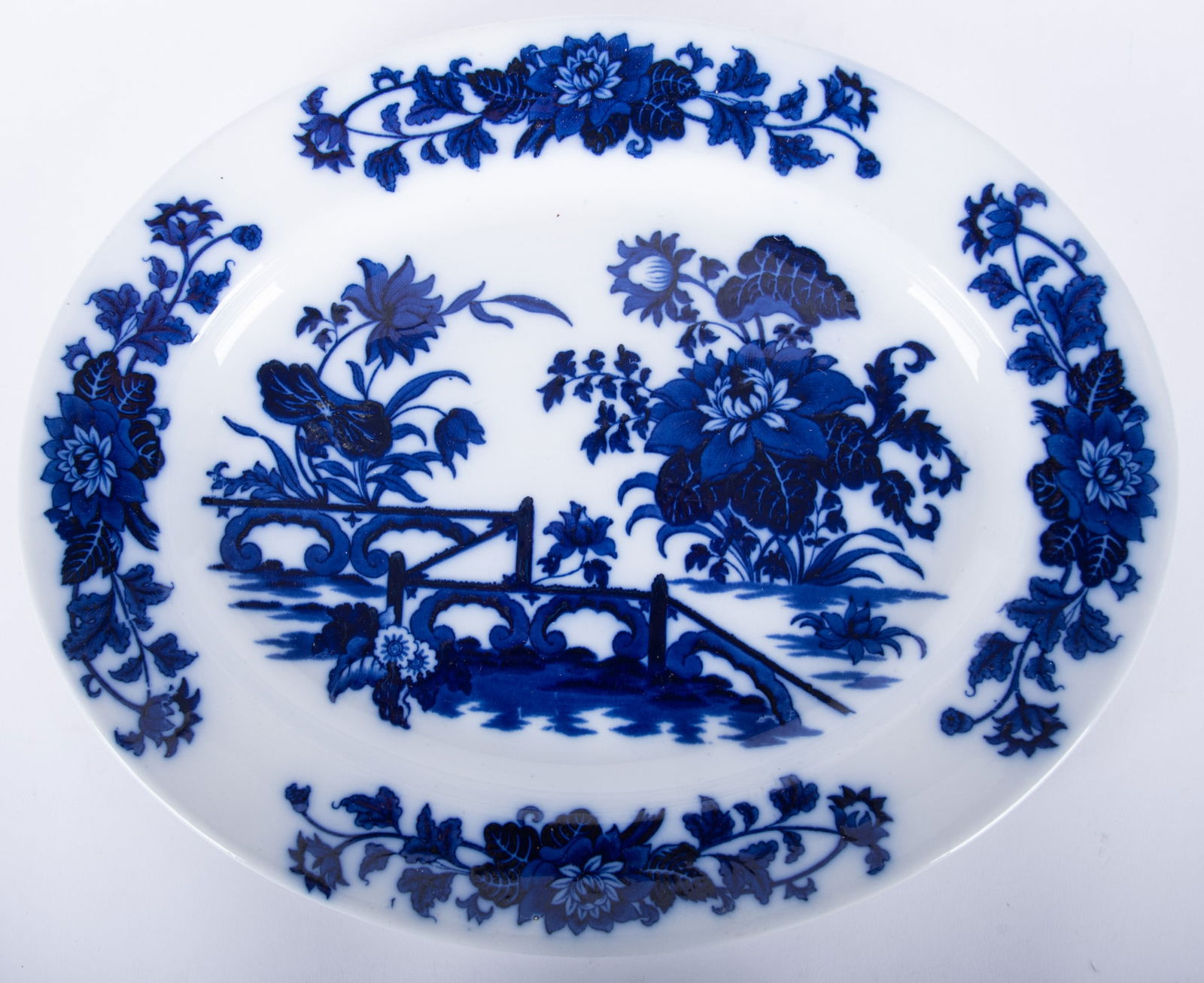 An Unusual Flow Blue Meat Platter, Yedo by Ashworth Brothers (1 of 3)