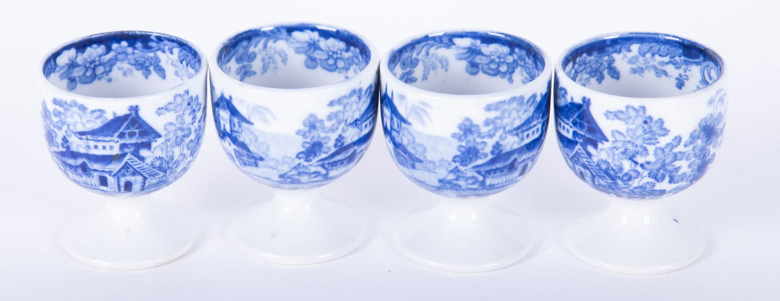 Four Antique Minton Genevese Pattern Egg Cups - 2