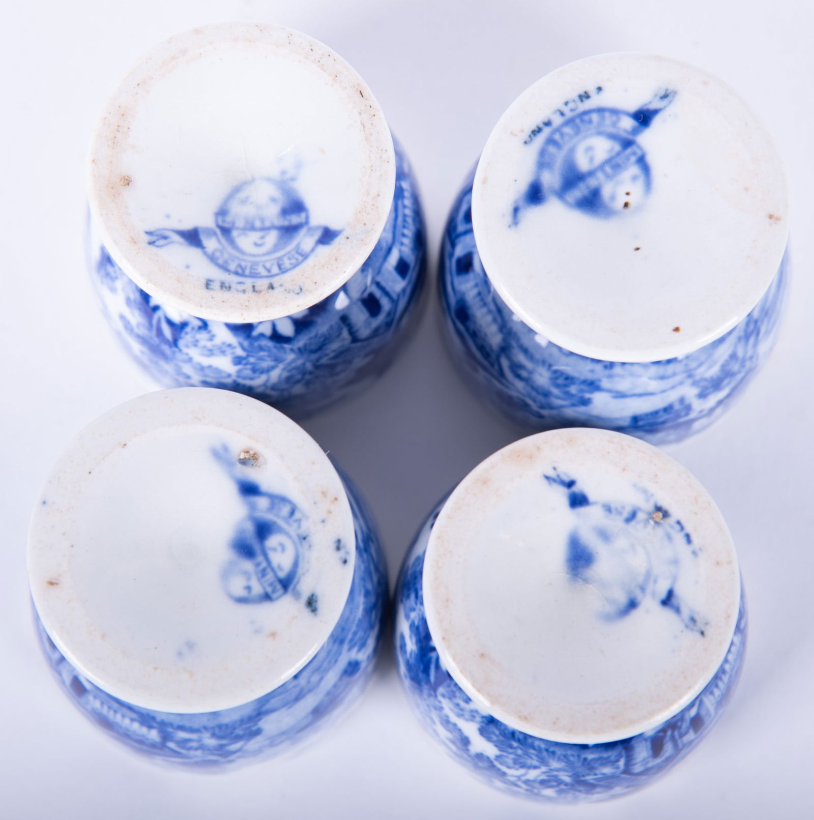 Four Antique Minton Genevese Pattern Egg Cups - 3