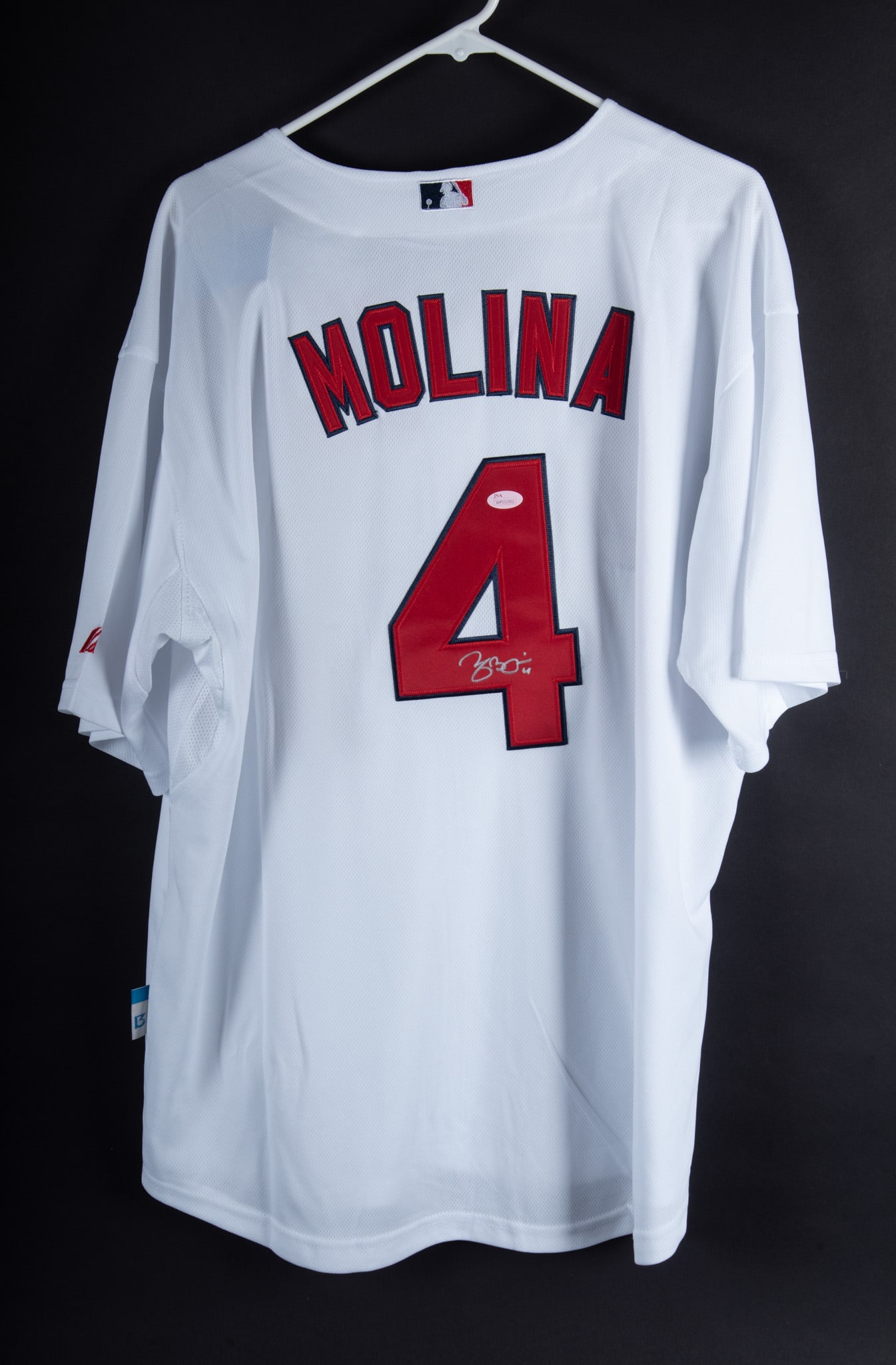 Signed Yadier Molina St Louis Cardinals Jersey: Signed Yadier Molina St Louis Cardinals Jersey Authentic Majestic Collection signed on the number 4 on the back. JSA WP551902.