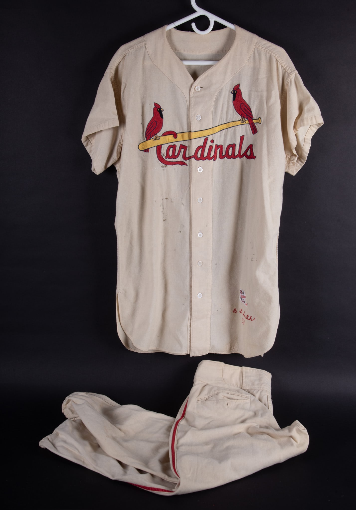 Vintage 1957 Bobby Gene Smith St louis Cardinals Jersey And Pants (1 of 3)