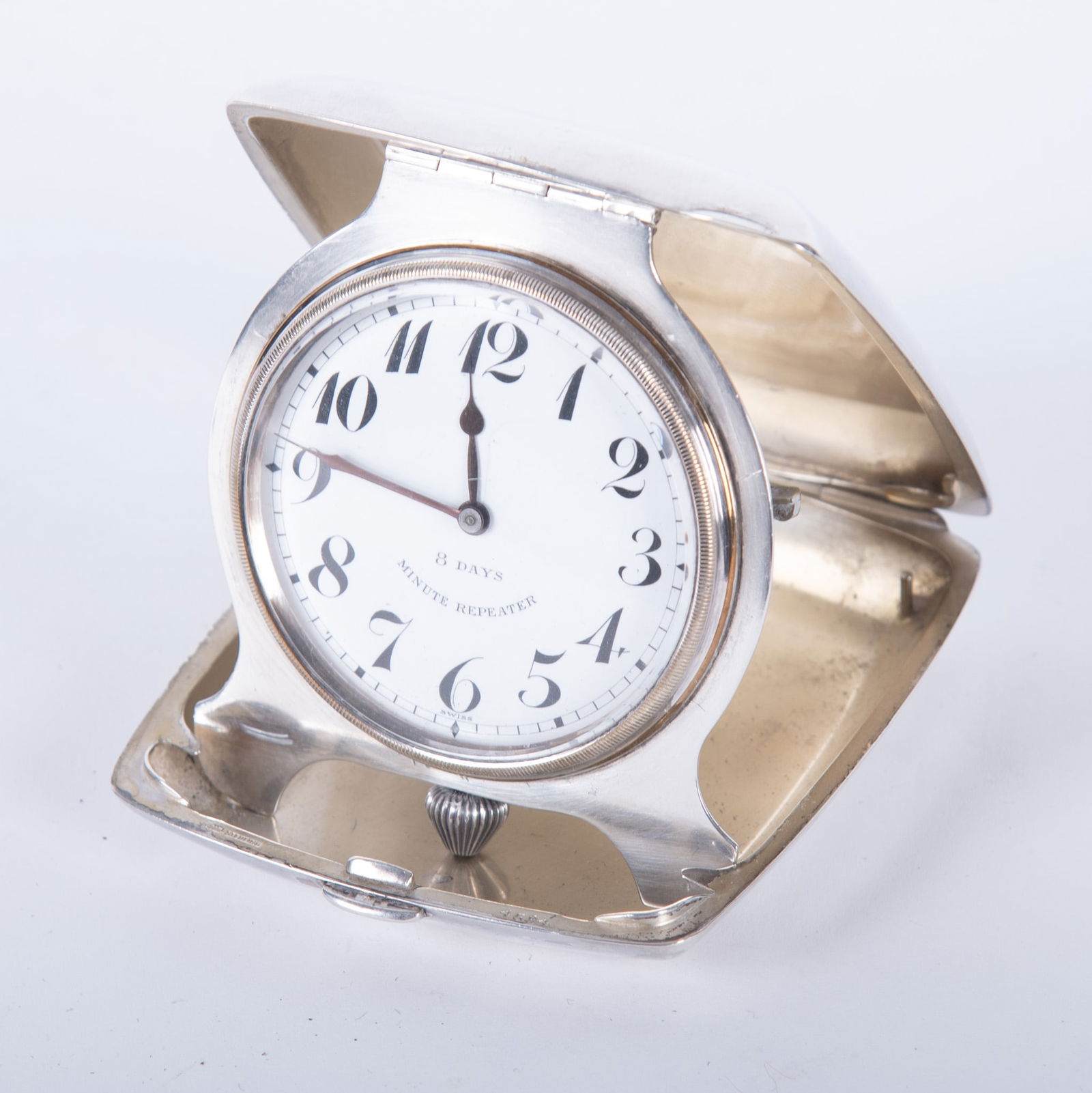 Swiss Sterling Silver Travel Clock (1 of 3)