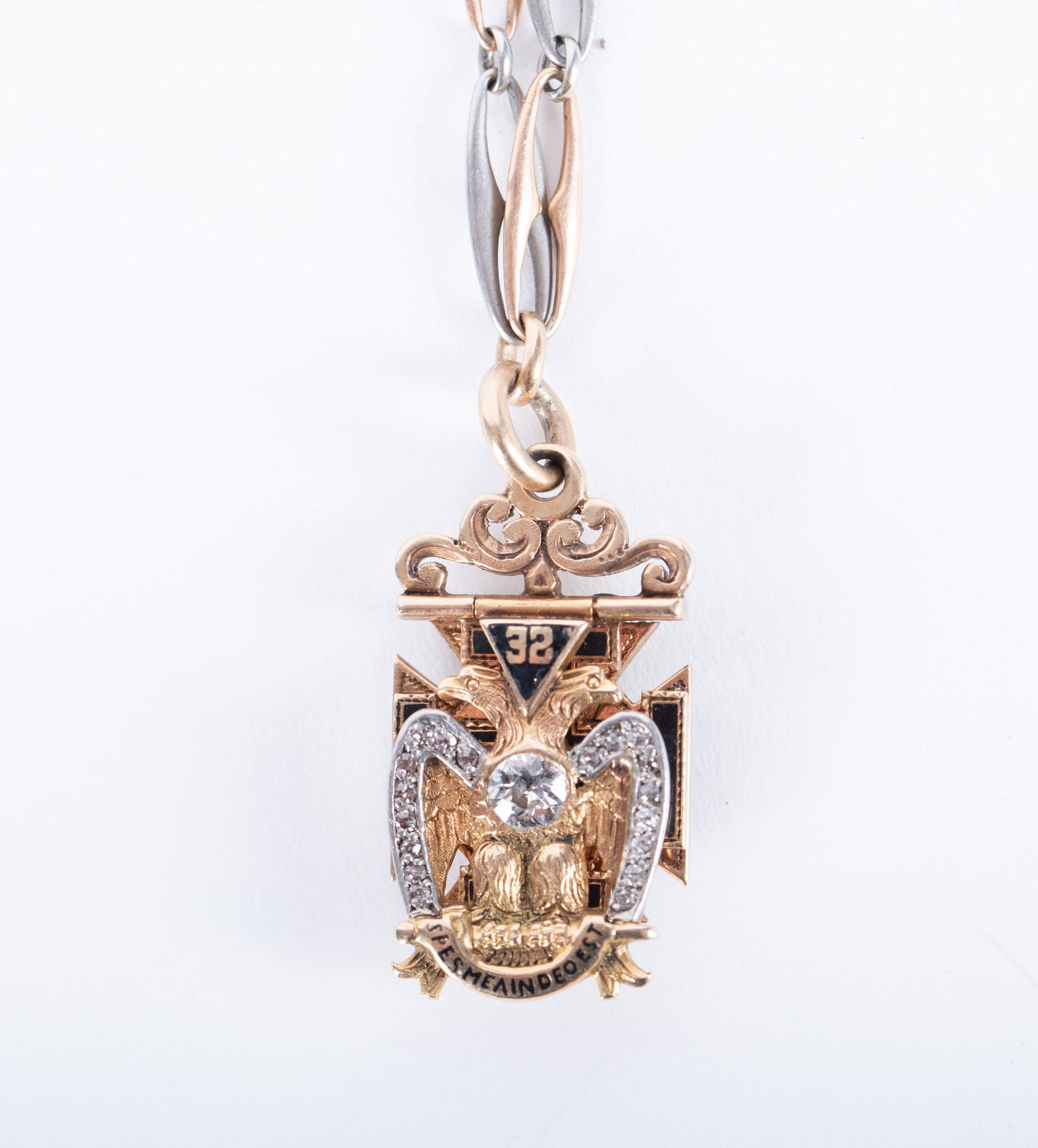 Antique 14K Yellow Gold Masonic Watch Fob with Chain (1 of 3)