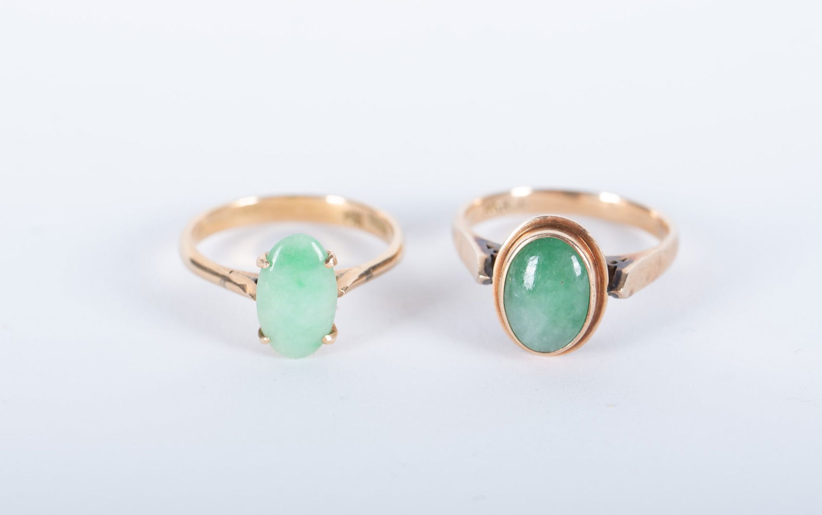 14K Yellow Gold Rings set with Jade (1 of 3)