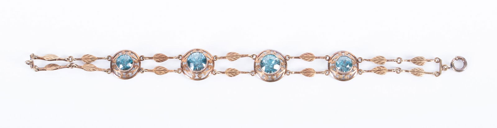 Antique 14K Bracelet with Blue Topaz Stones (1 of 2)
