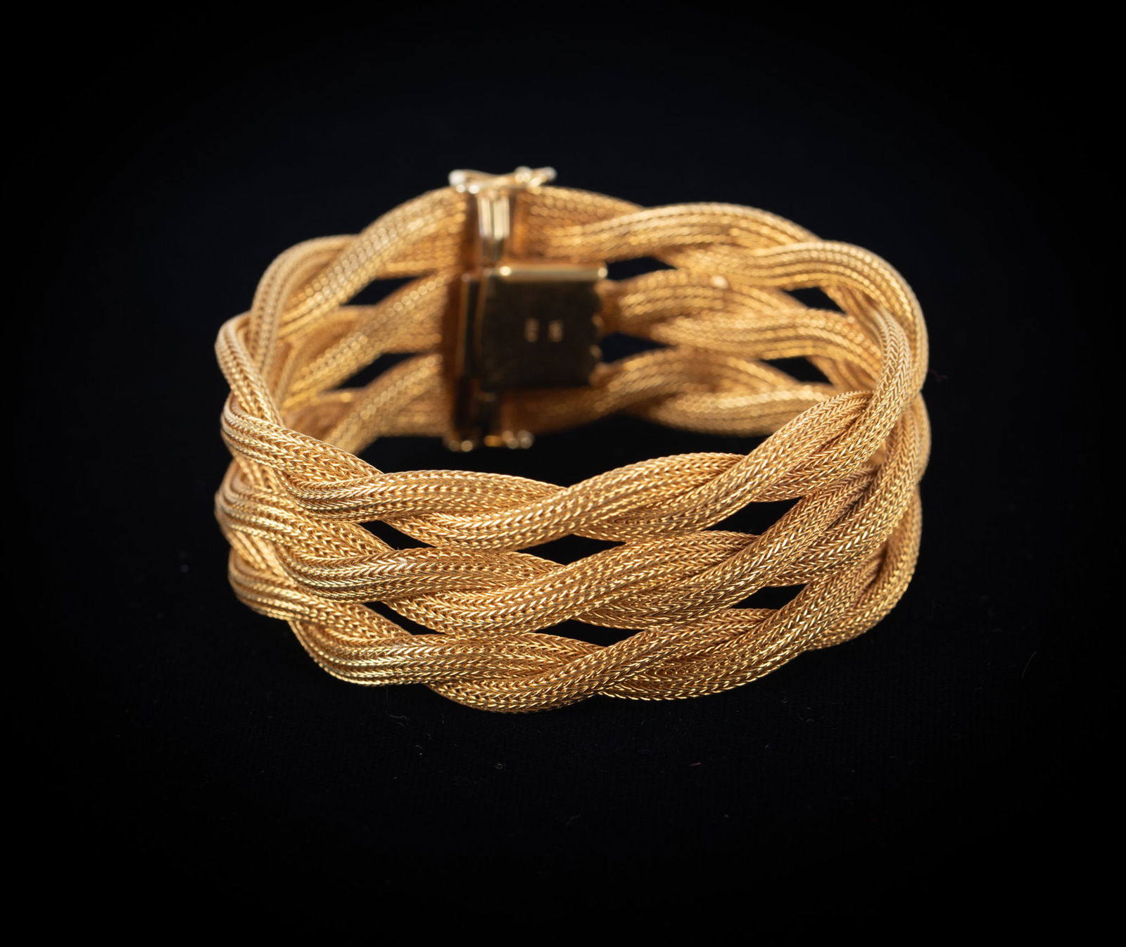 Very Appealing 14K Yellow Gold Triple Braided Italian Bracelet (1 of 3)