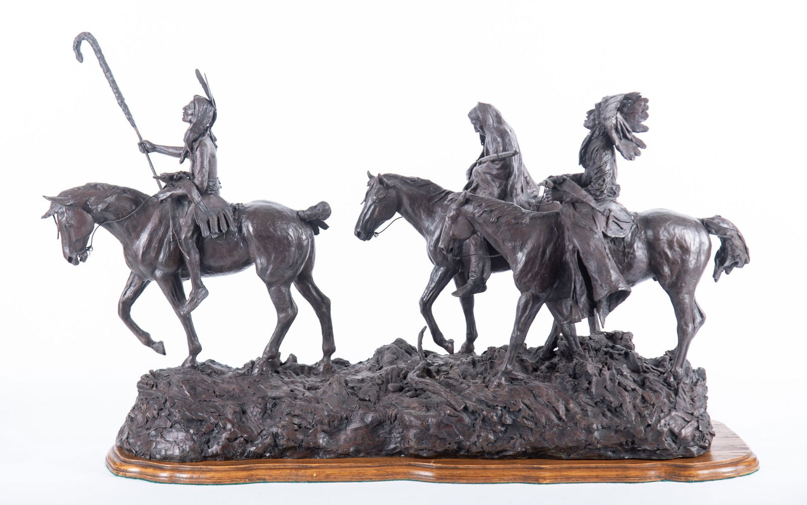 Joe Neil Beeler, Prescott, AZ (1931-2006), The Dog Soldiers, bronze, ed. 12/15: Joe Neil Beeler Prescott, AZ, (1931-2006) The Dog Soldiers bronze, ed. 12/15 signed and numbered at the base 36 x 21 x 14 inches