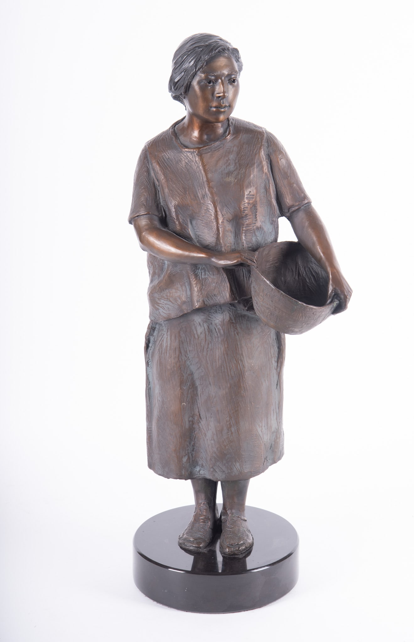Glenna Maxey Goodacre, American (1939-2020), La Cesta, 1993, bronze, ed. 26/35: Glenna Maxey GoodacreAmerican, (1939-2020)La Cesta, 1993bronze, ed. 26/35signed, dated, and numbered at the base.Height: 26 1/2 inches