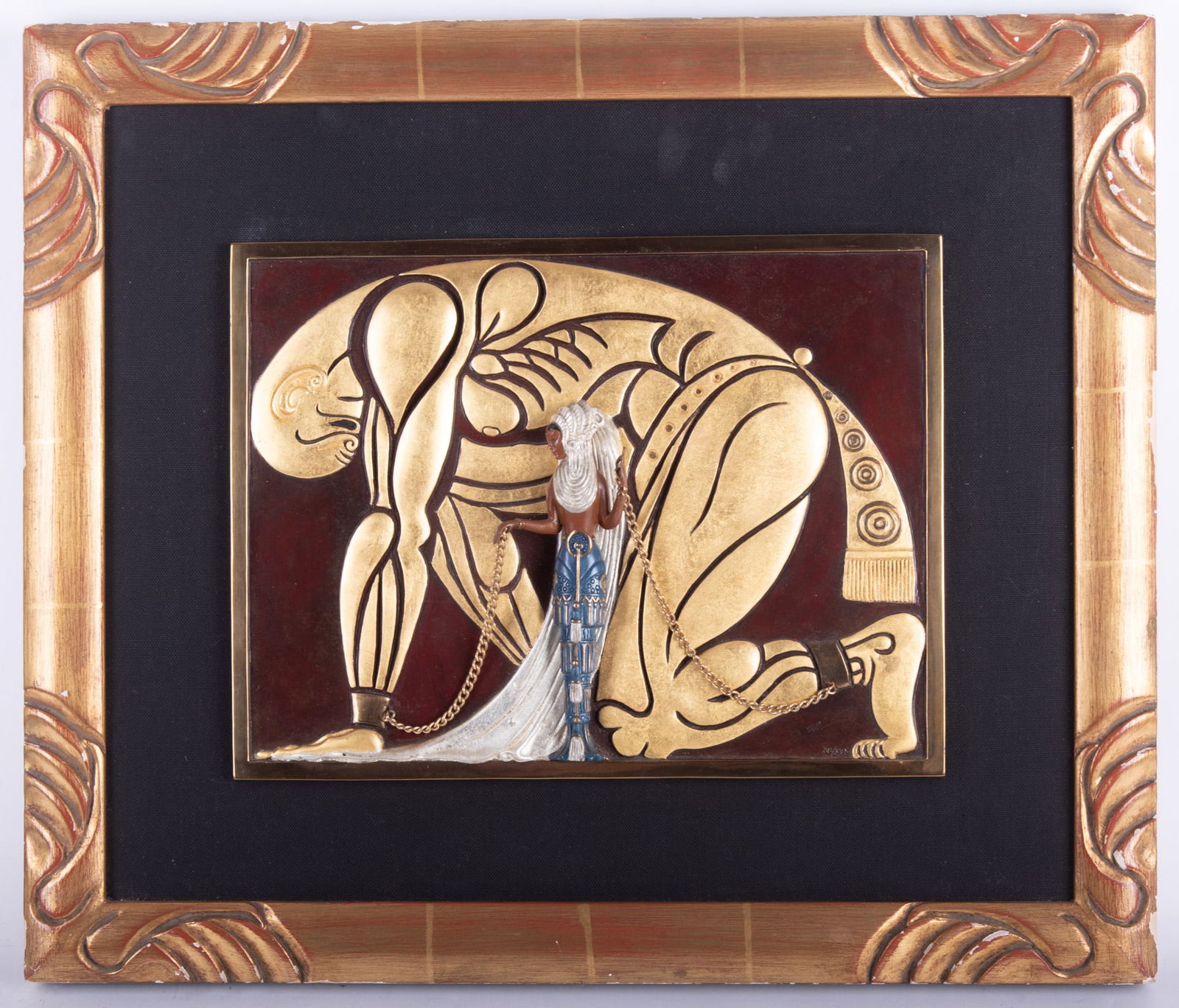 Romain de Tirtoff Erte, Russian/French (1892-1990), Samson and Delilah, bronze relief plaque (1 of 4)