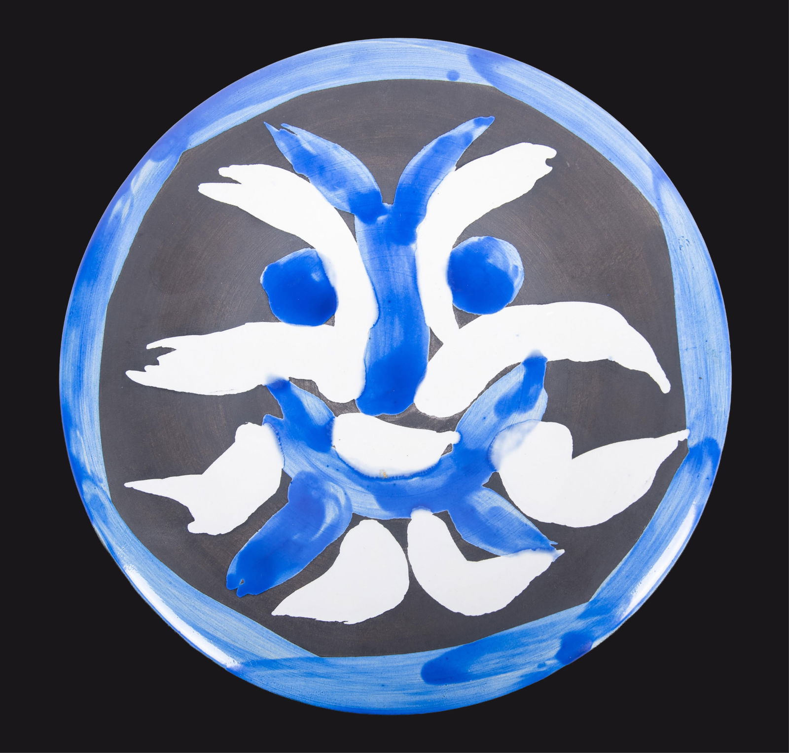 Pablo Picasso, Spanish (1881-1973), Visage No. 46, Earthenware ceramic plate with colored engobe and (1 of 8)