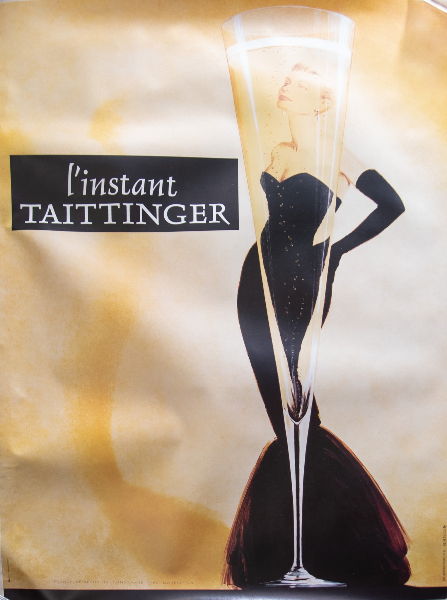 L'Instant Taittinger vintage poster by Publicis Conseil, Reims (1 of 5)