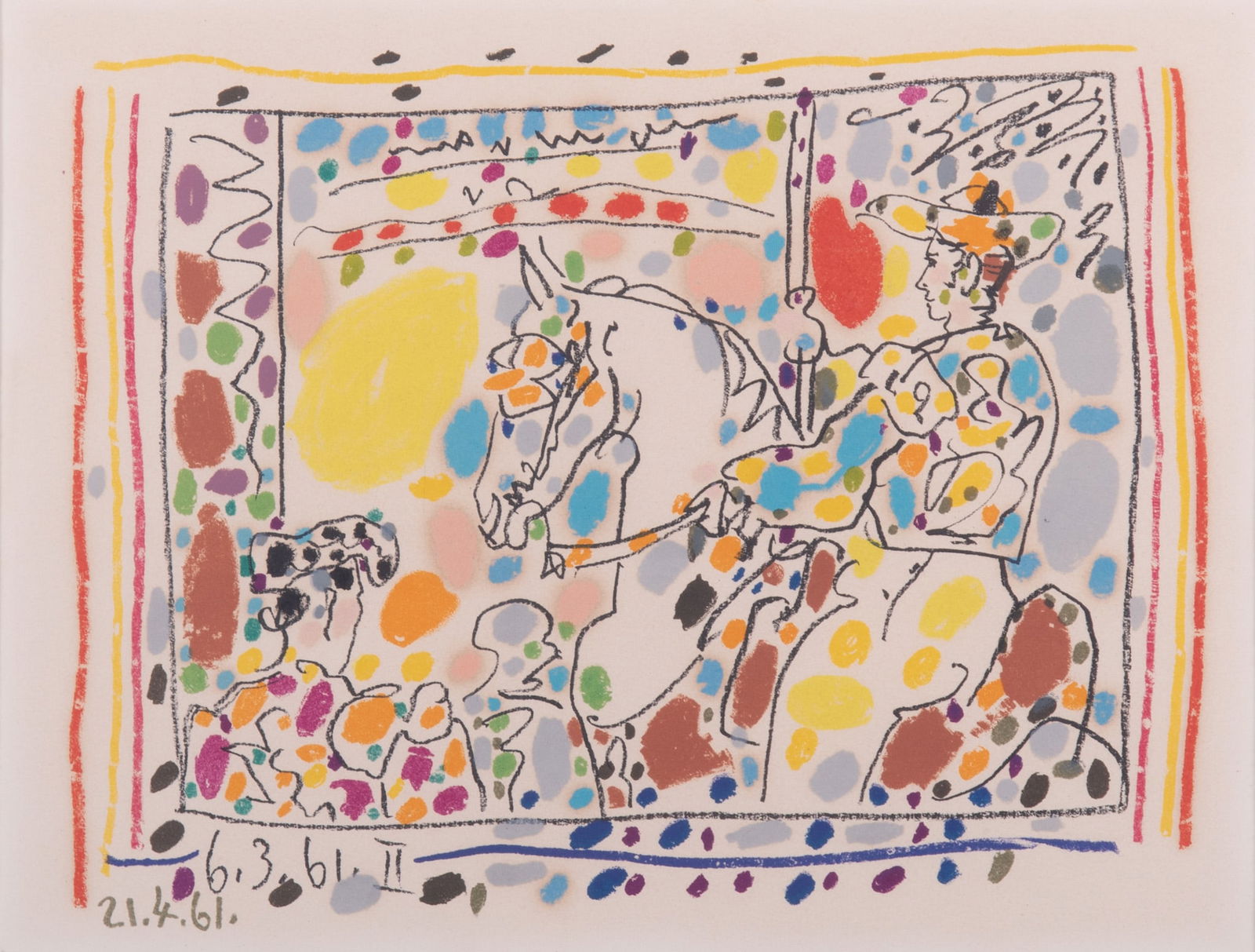 Pablo Picasso, Spanish (1881-1973), Le Picador II, 1961, color lithograph from an edition of 750 (1 of 4)