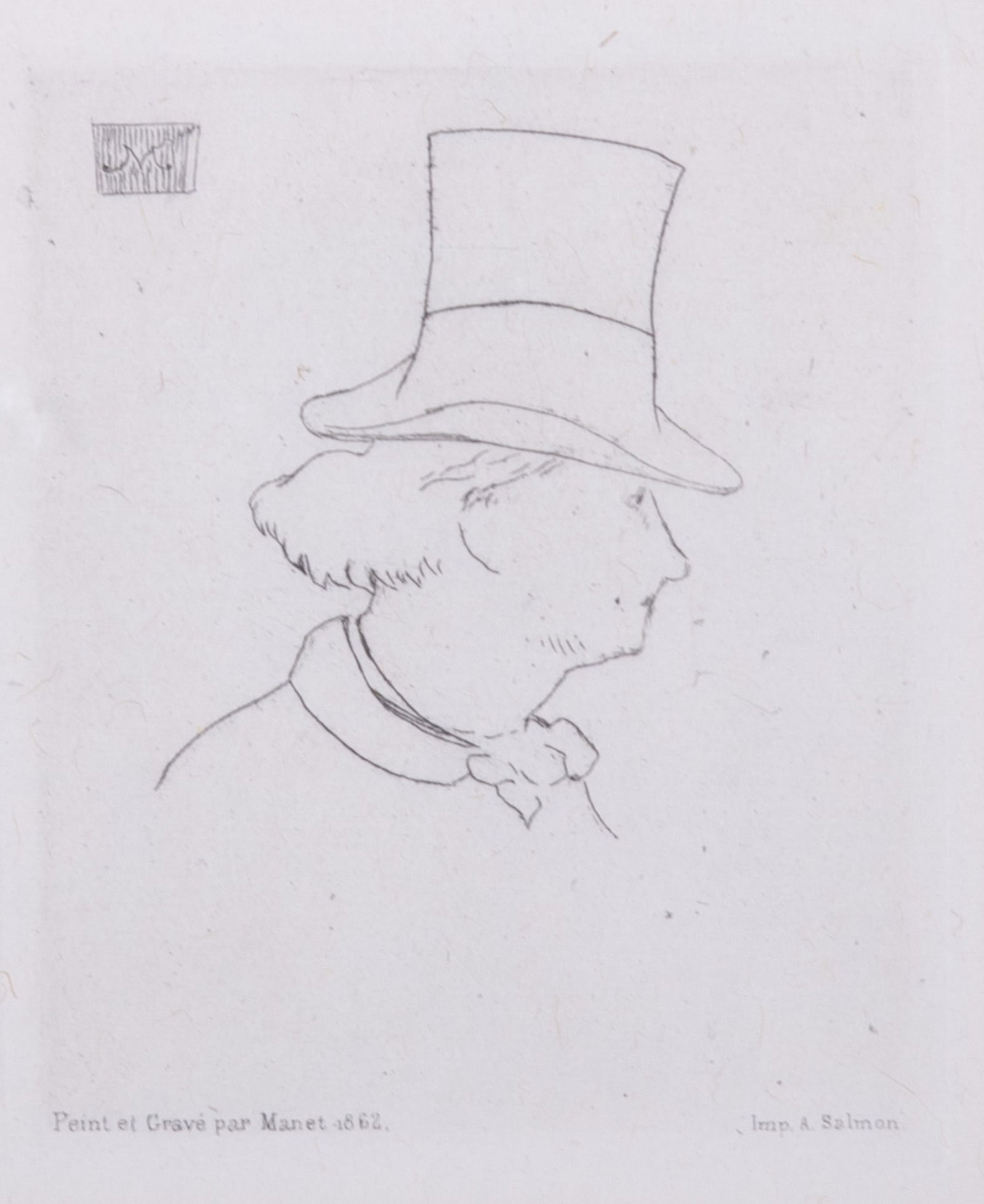 Edouard Manet, French (1832-1883), Baudelaire with a Hat in Profile I, 1862, etching (1 of 5)